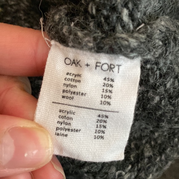 NWOT OAK AND FORT grey knit sweater - Picture 5 of 5